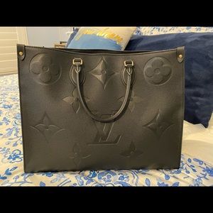 Louis Vuitton On the Go Tote, Large, Black Monogram, Authentic
